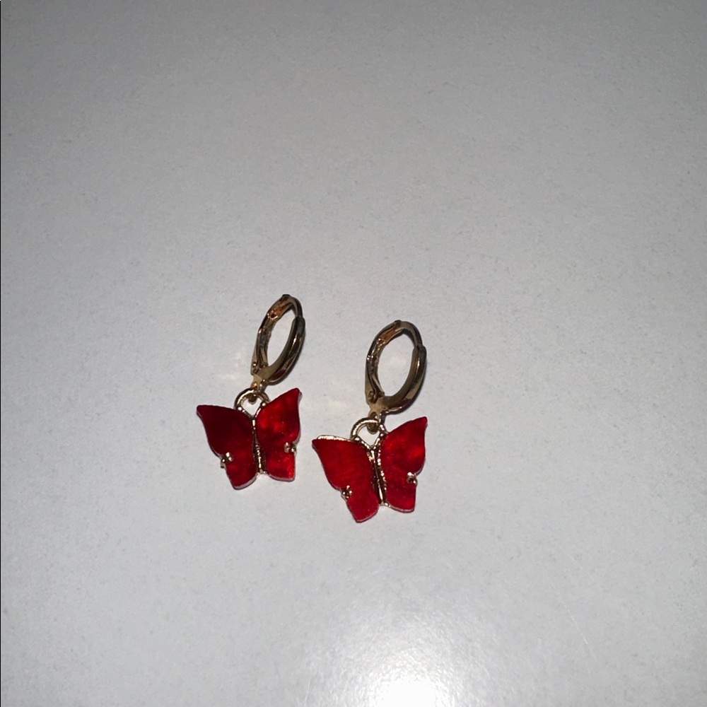 Red Butterfly Earrings